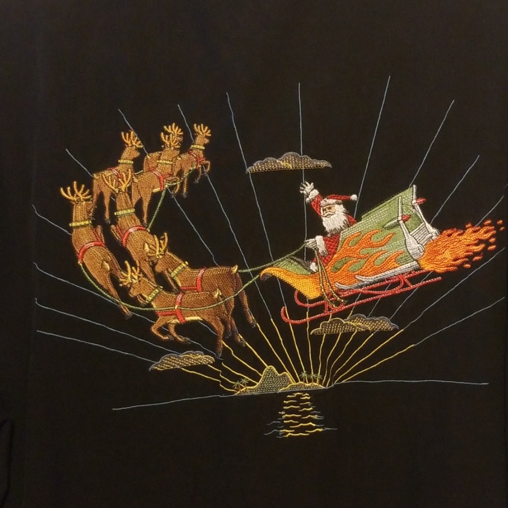 Tori Richard XL Christmas Santa in sleigh